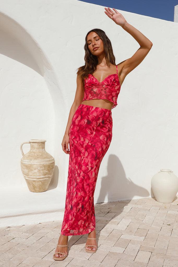 Waiting On You Maxi Skirt Red Product Image