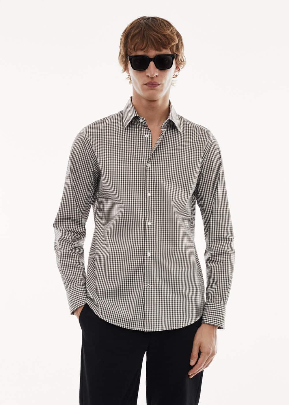 MANGO MAN - Micro-stretch fabric shirt khakiMen Product Image