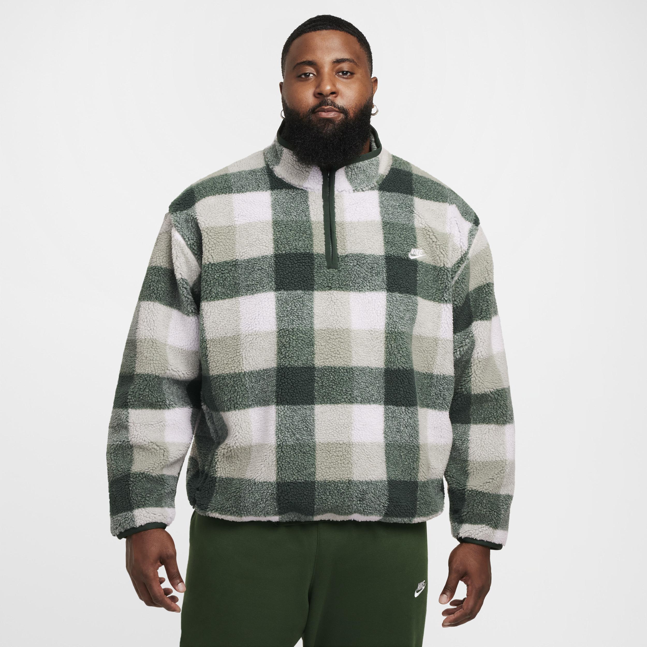 Nike Mens Club Seasonal Winterized All Over Print Half-Zip - Sail/Fir/Fir Product Image