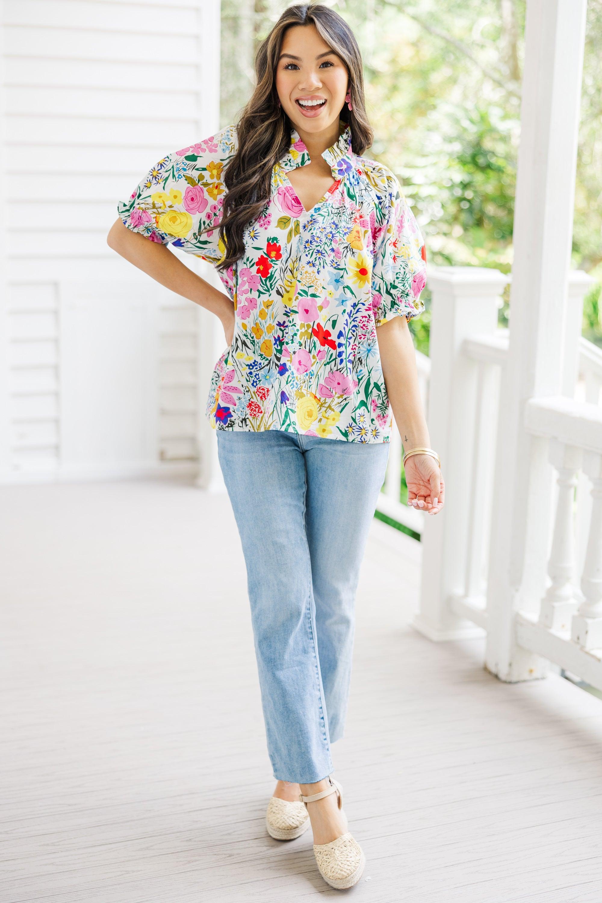 Life To Lead White Floral Blouse Female Product Image