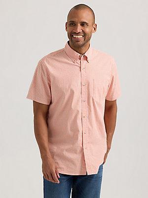 Men's Short Sleeve Gingham Plaid Button Down Shirt | Men's Tops | Lee® Product Image