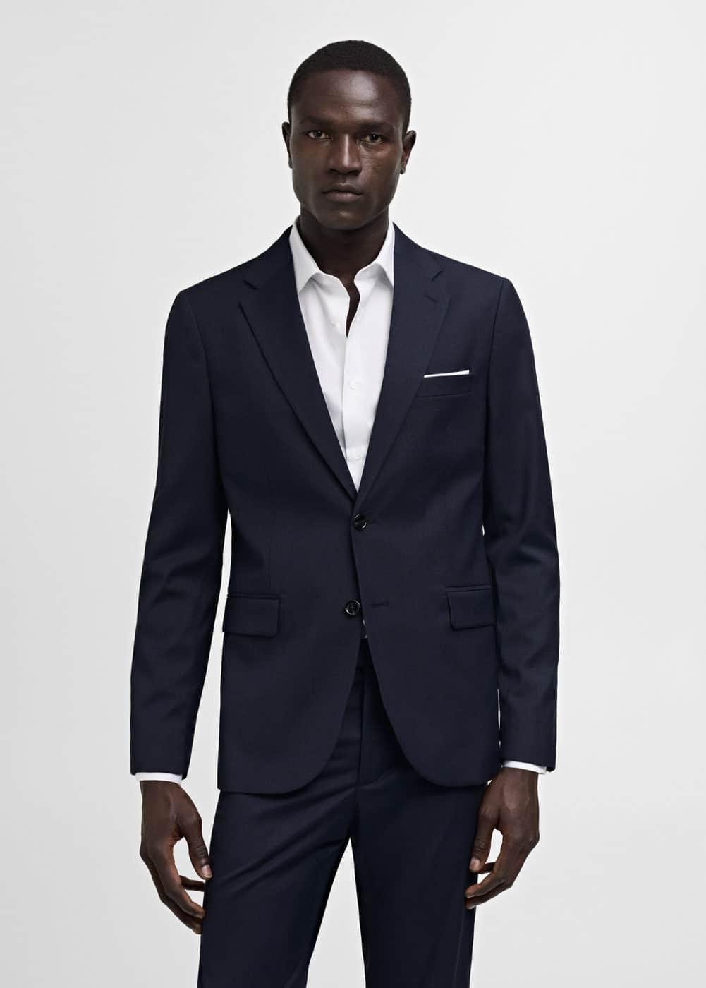 Stretch fabric slim-fit suit blazer - Men | MANGO USA Product Image