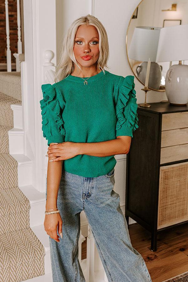 Latest Obsession Knit Top in Green Product Image