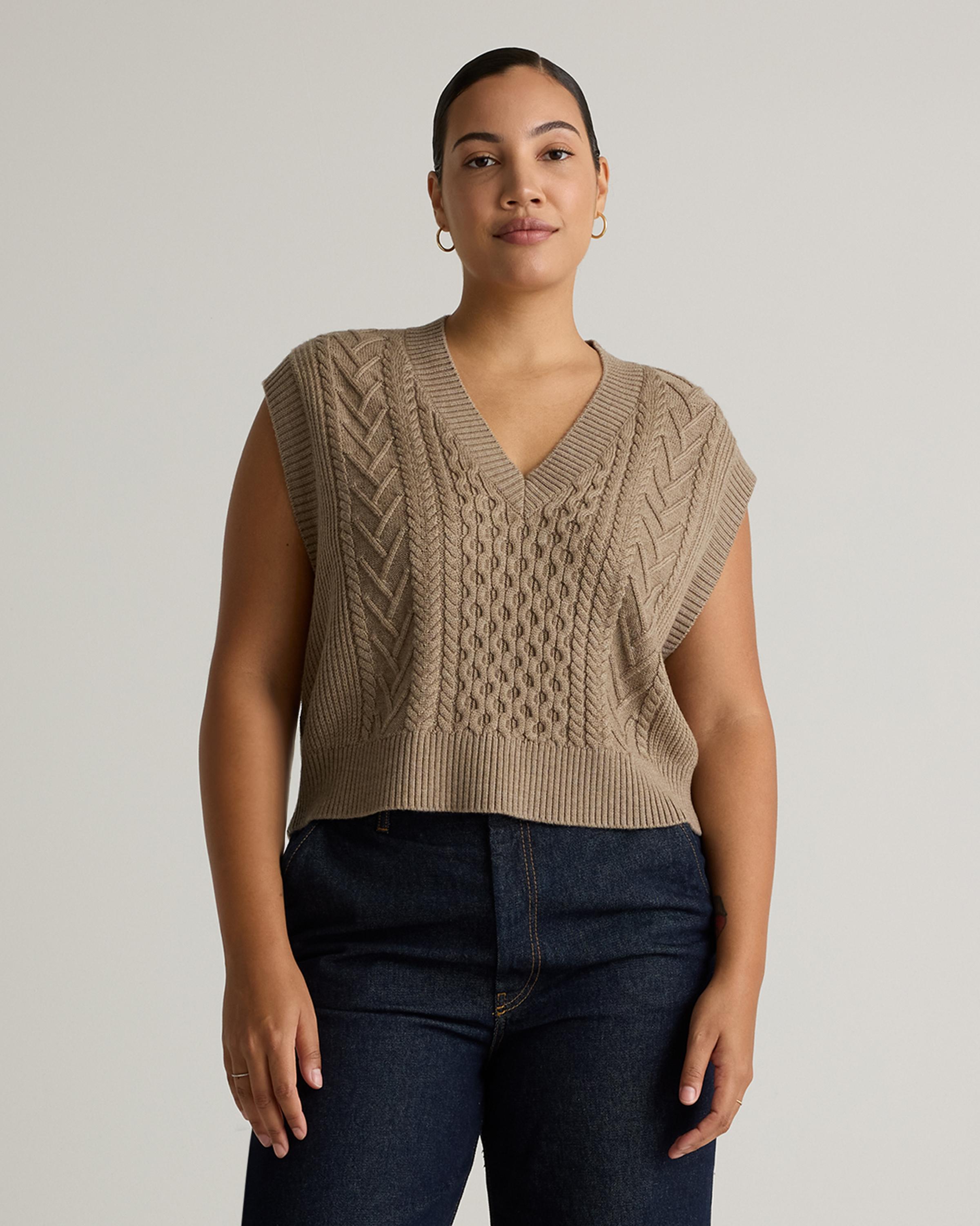 Australian Merino Wool Cable Sweater Vest Product Image