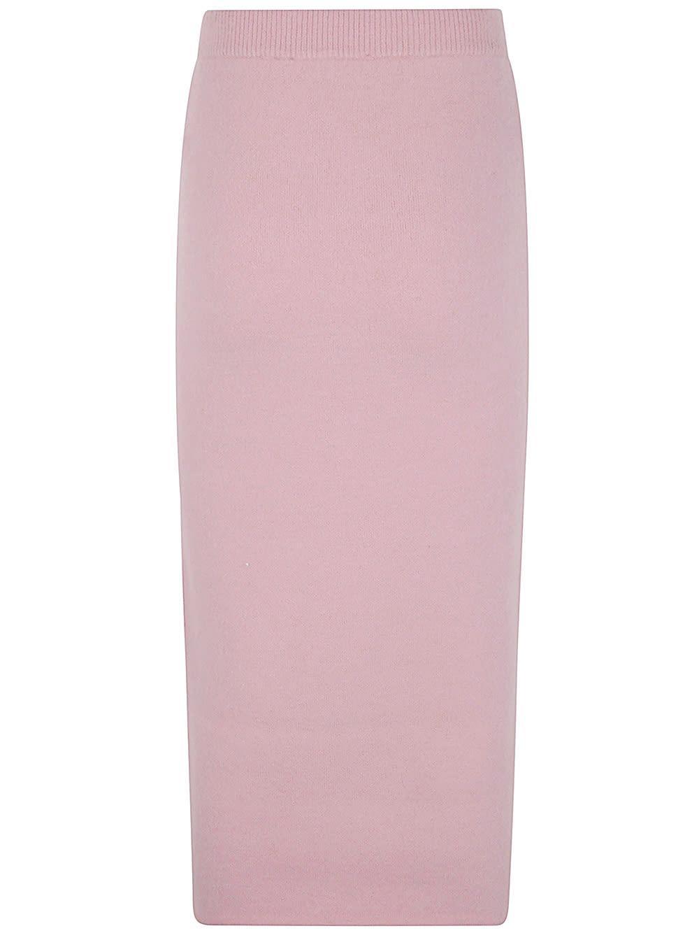 Pink Embellished Knit Midi Skirt In Pink & Purple Product Image