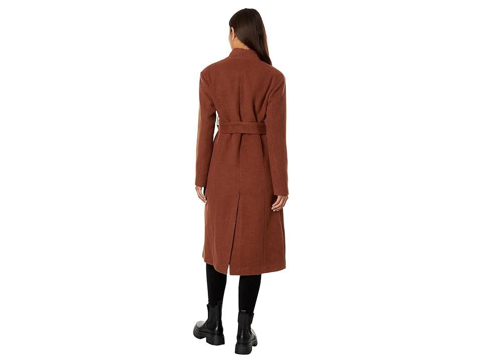 Avec Les Filles Wool Blend Overlap Collar Coat (Cinnamon) Women's Clothing Product Image