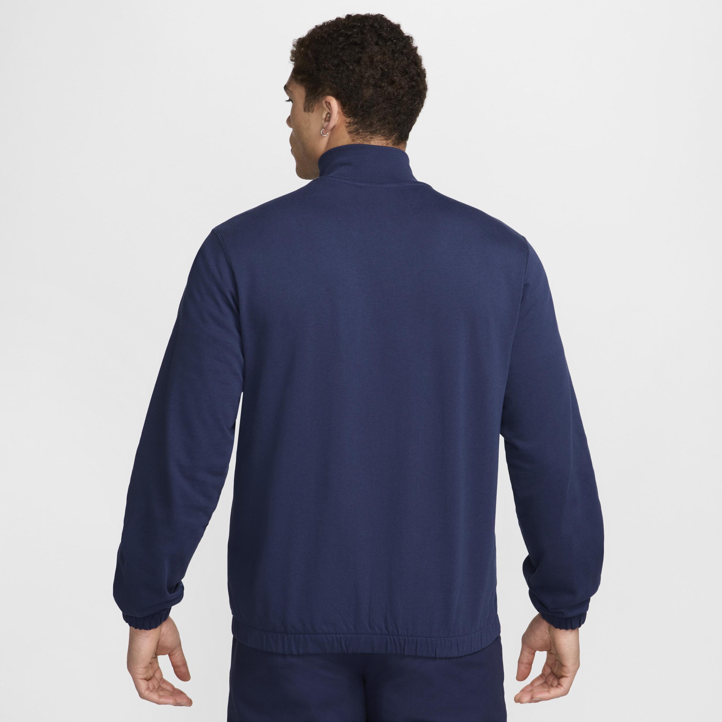 Mens Nike Club Knit Jacket Black Navy Product Image