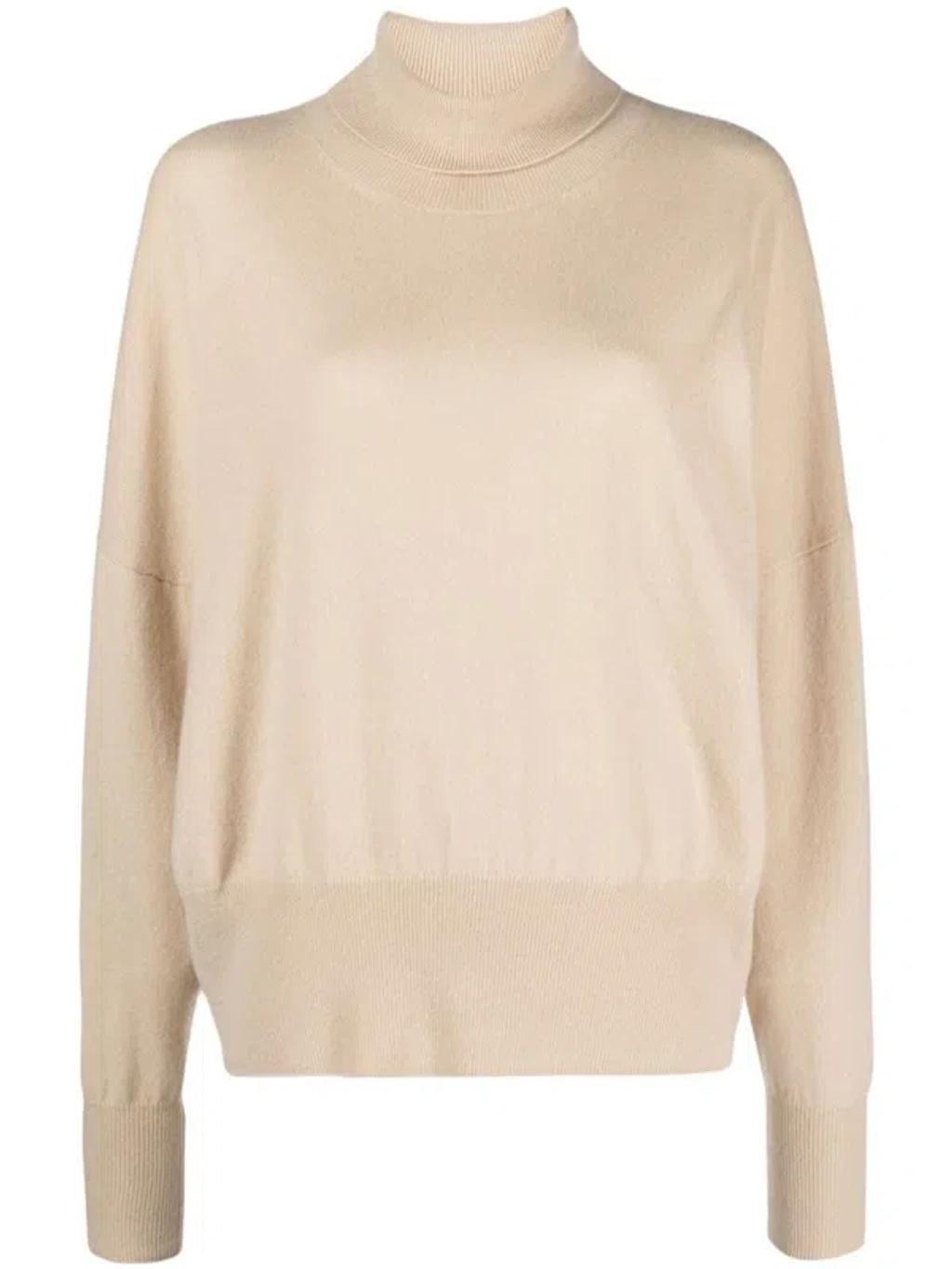 Roll Neck Cashmere Jumper In Cashew Product Image