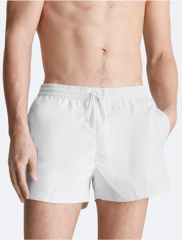 Calvin Klein Mens Logo Tape Drawstring Swim Shorts - Grey - L Product Image