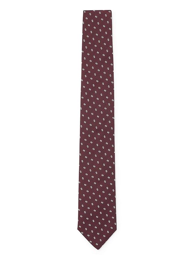 Mens Pure-Silk Tie with Jacquard-Woven Pattern Product Image