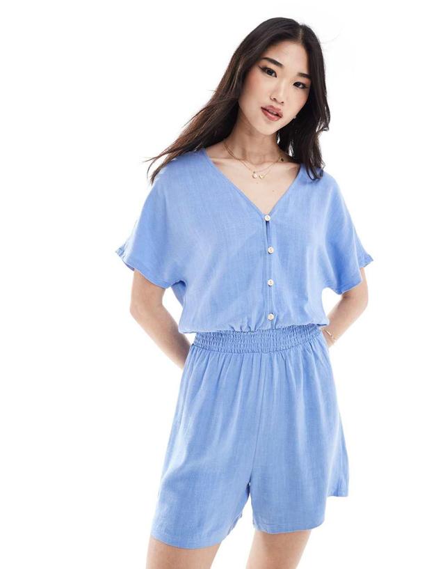 ONLY linen romper in blue  Product Image