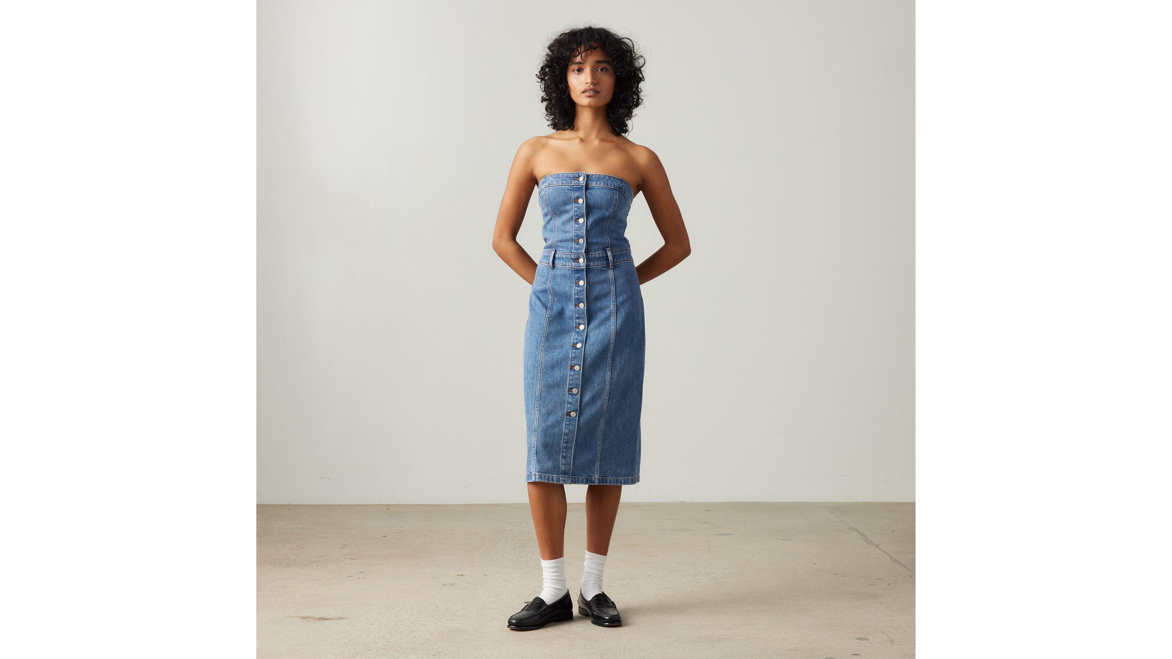 Denim Bustier Dress Product Image