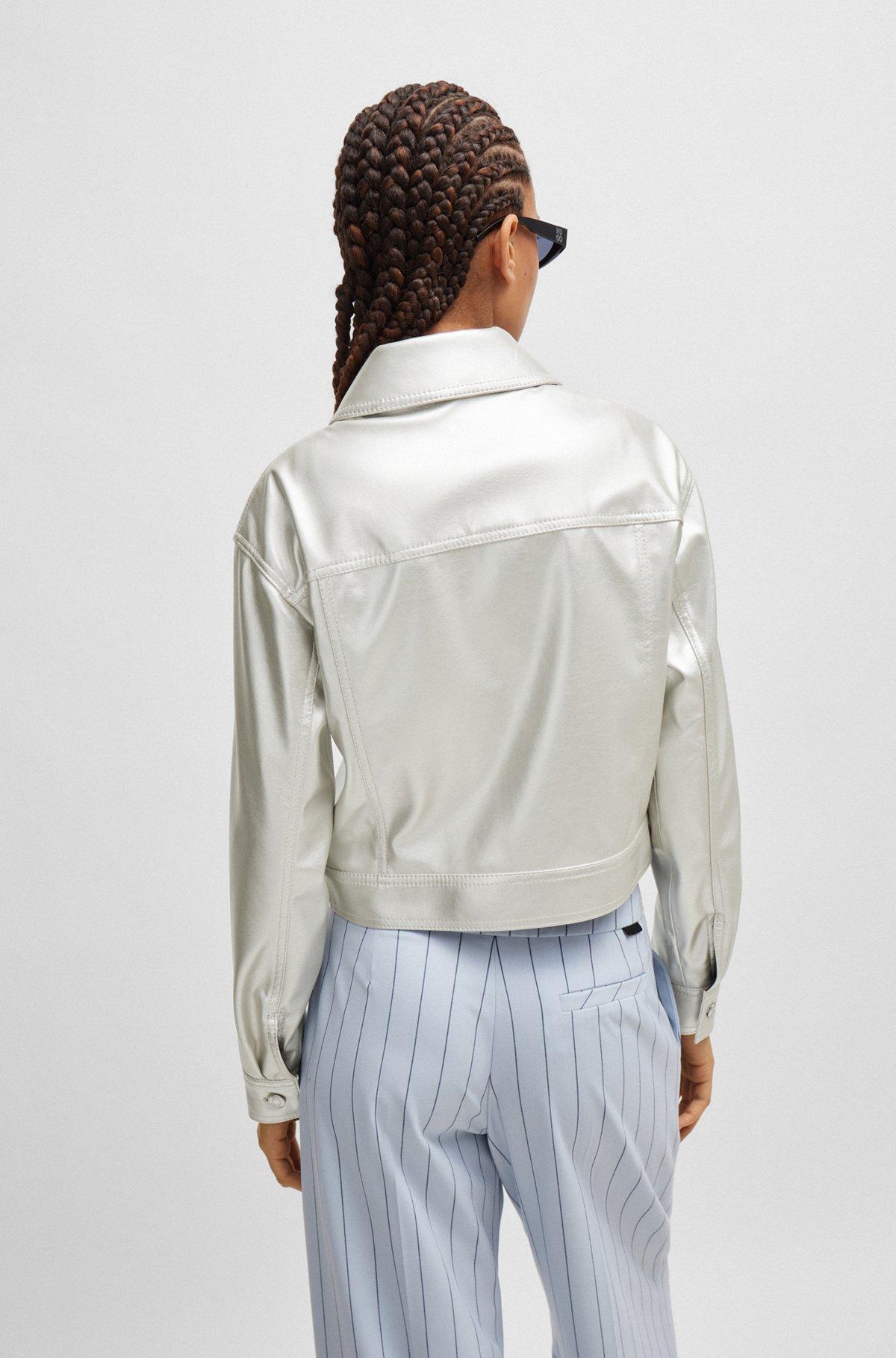 Relaxed-fit jacket in metallic faux leather Product Image