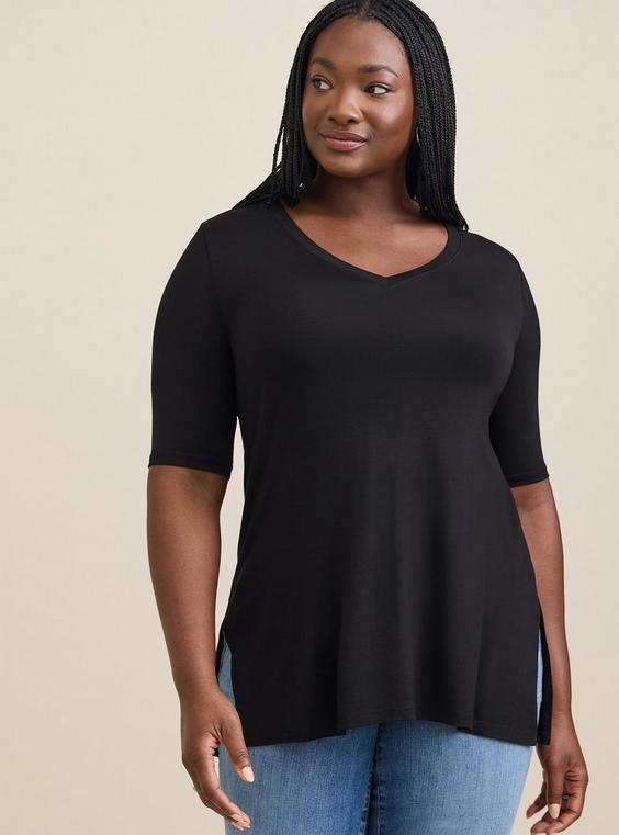 Favorite Tunic V-Neck Side Slit Tee Product Image