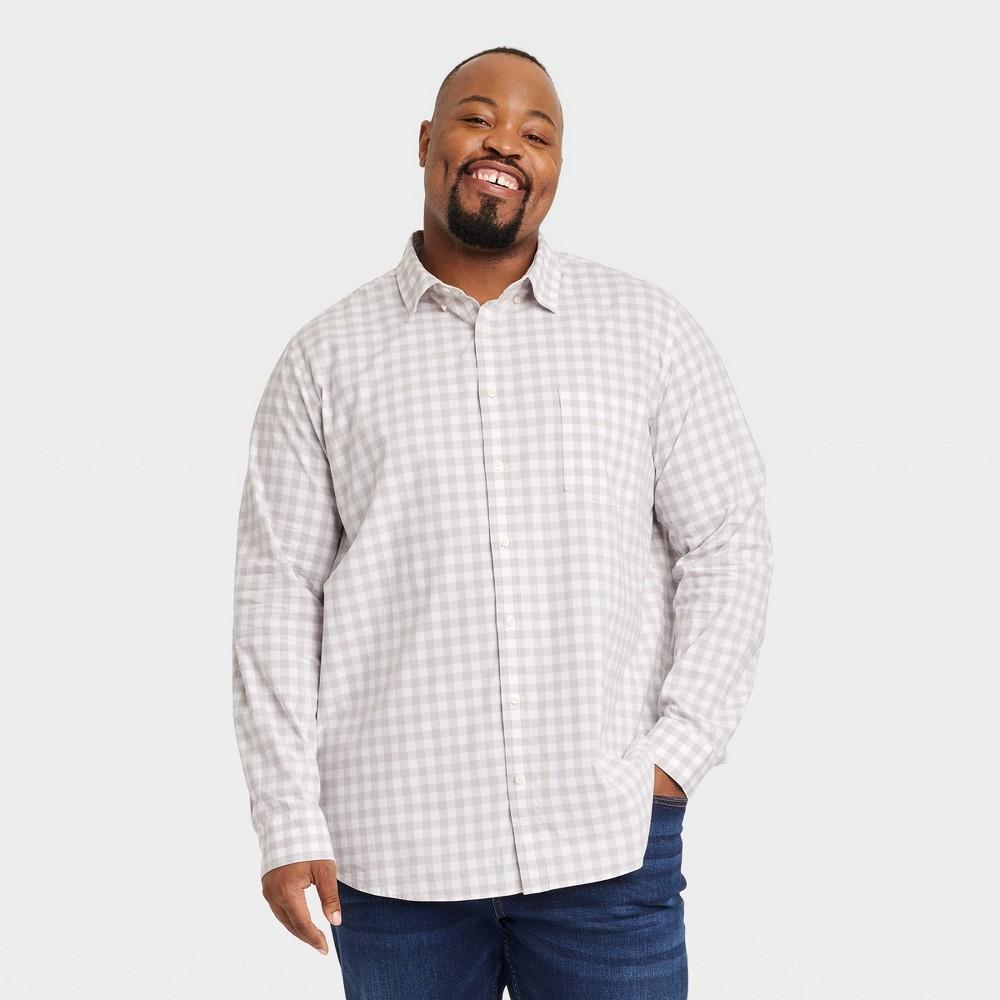 Mens Big & Tall Long Sleeve Collared Button-Down Shirt - Goodfellow & Co Light XLT Product Image