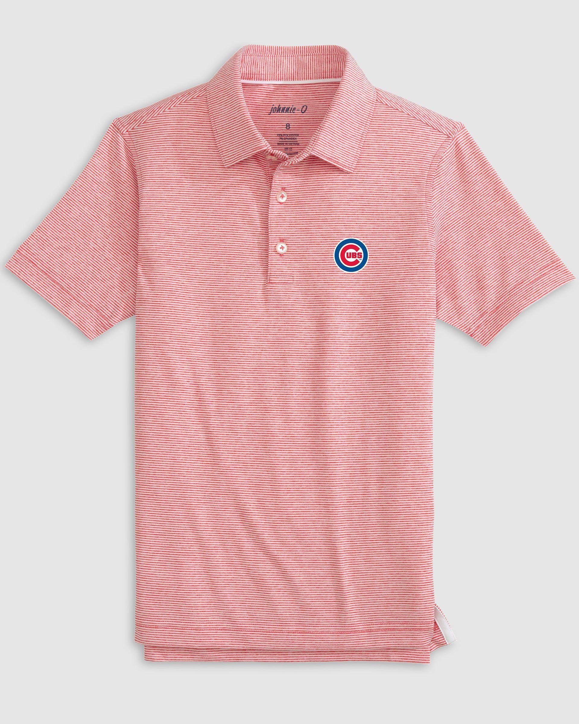 johnnie-O Chicago Cubs Lyndonn Jr. Striped Jersey Performance Polo Product Image