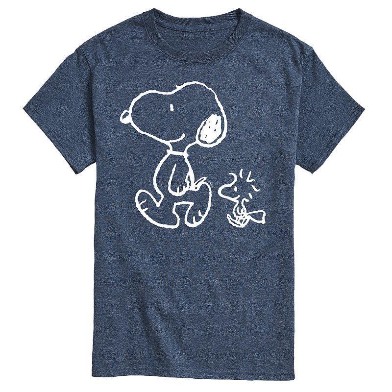 Big & Tall Peanuts Snoopy Woodstock Walk Graphic Tee, Mens Med Blue Product Image