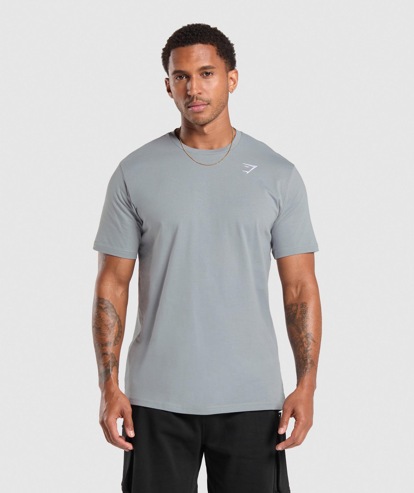 Gymshark Crest T-Shirt - Denim Grey Male Product Image