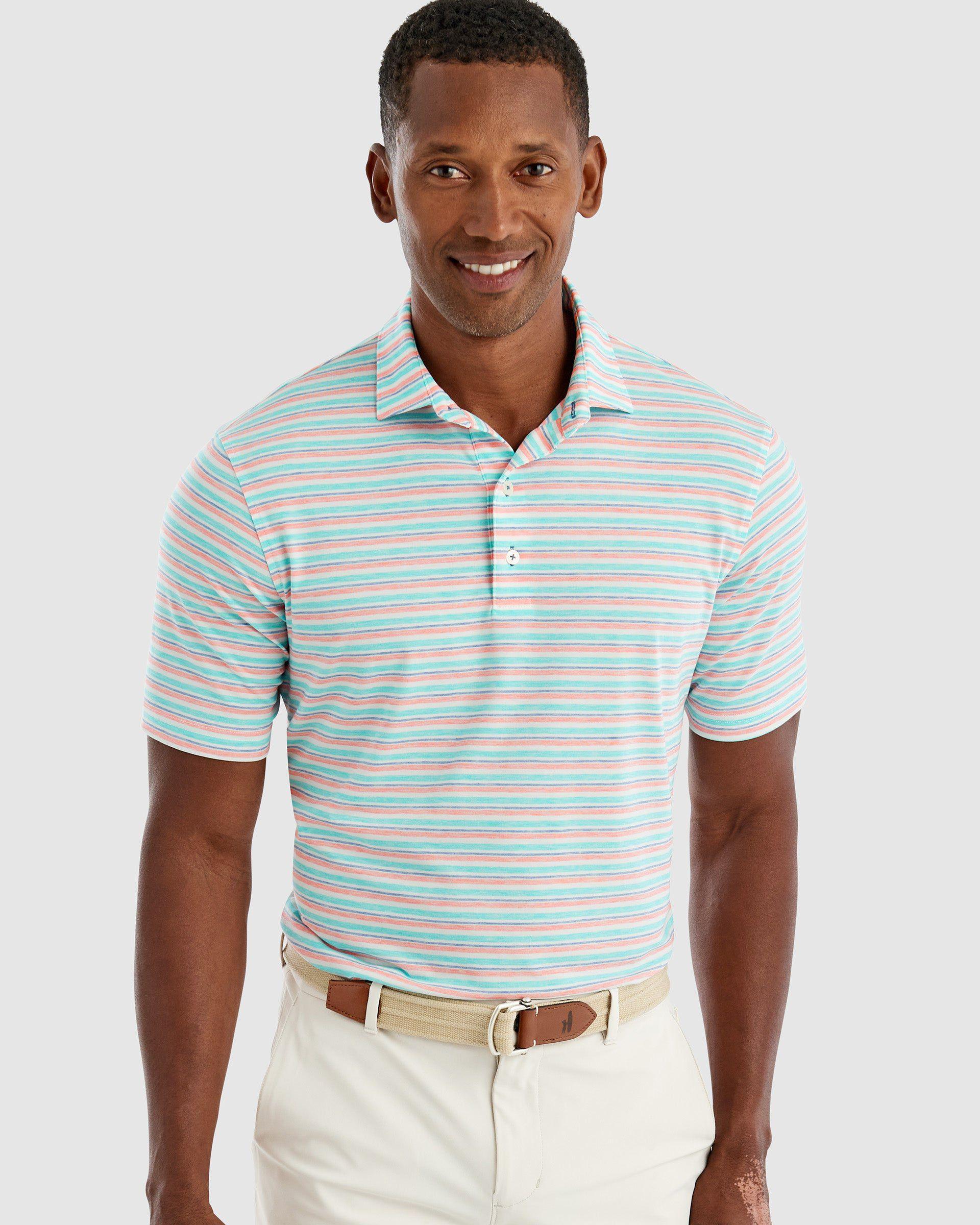 johnnie-O Malcom Striped Top Shelf Performance Polo Product Image