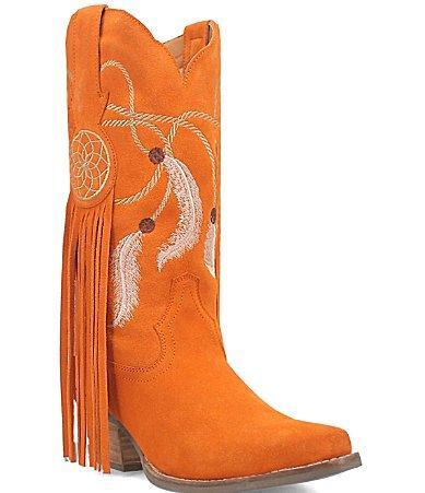 Dingo Day Dream Embroidered Suede Mid Western Boots Product Image