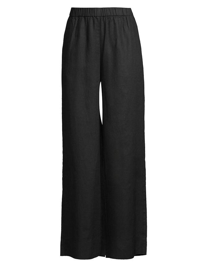 Womens Wide-Leg Linen Pants Product Image