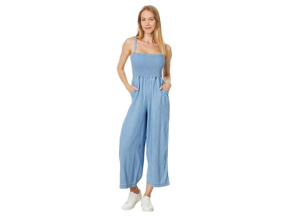 Tommy Hilfiger Chambray Smocked Jumpsuit (Light Benson) Women's Jumpsuit & Rompers One Piece Product Image