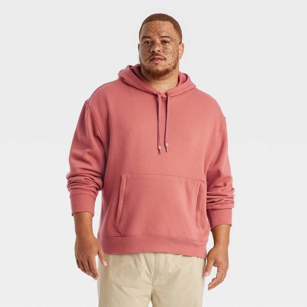 Mens Big Cotton Fleece Hooded Sweatshirt - All In Motion Reassuring Red 3XL Product Image