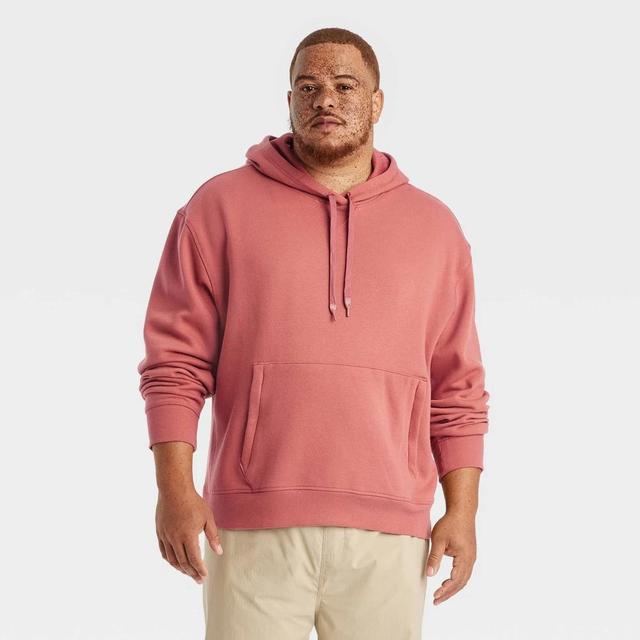 Mens Big Cotton Fleece Hooded Sweatshirt - All In Motion Reassuring Red 2XL Product Image