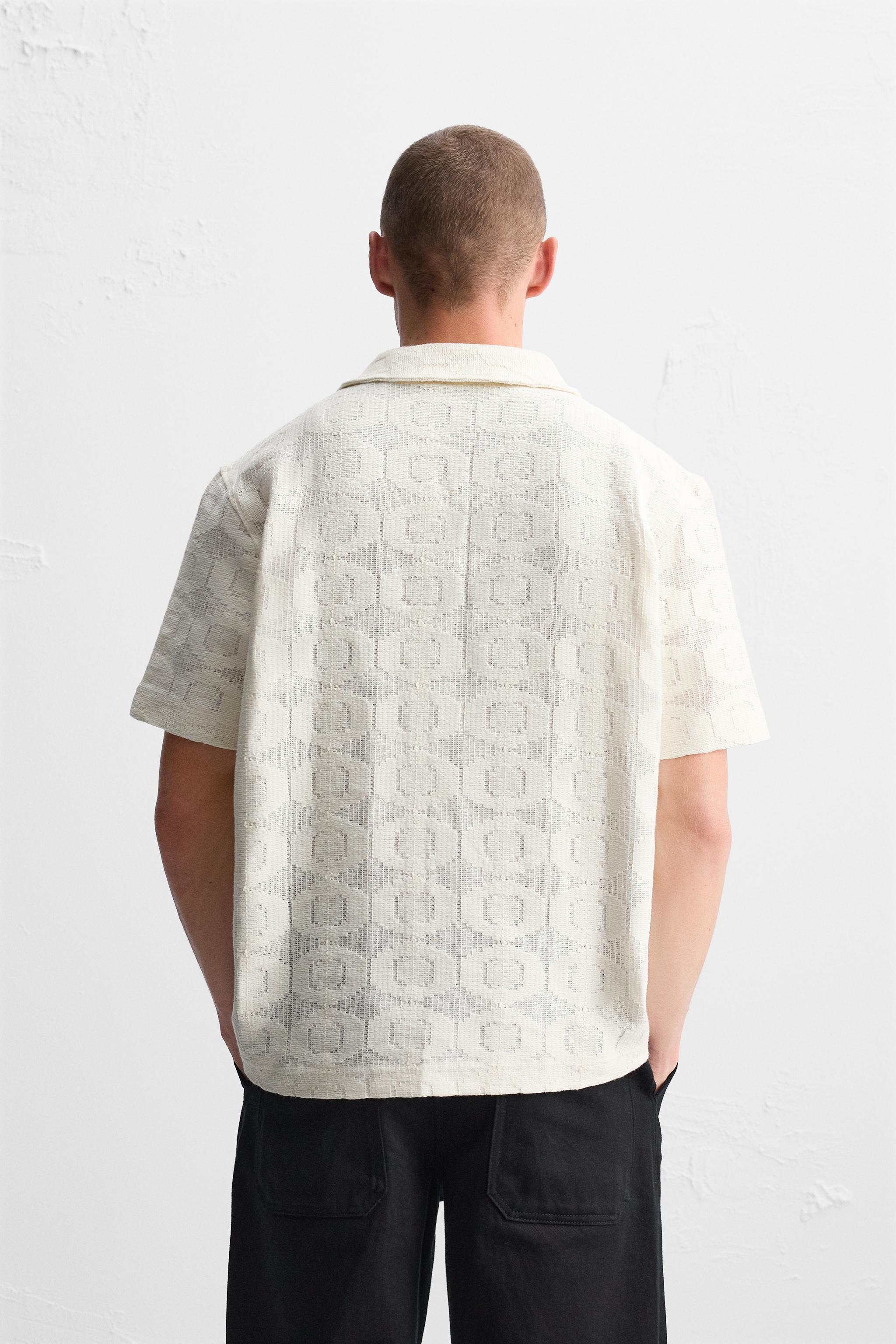 GEOMETRIC CROCHET SHIRT Product Image