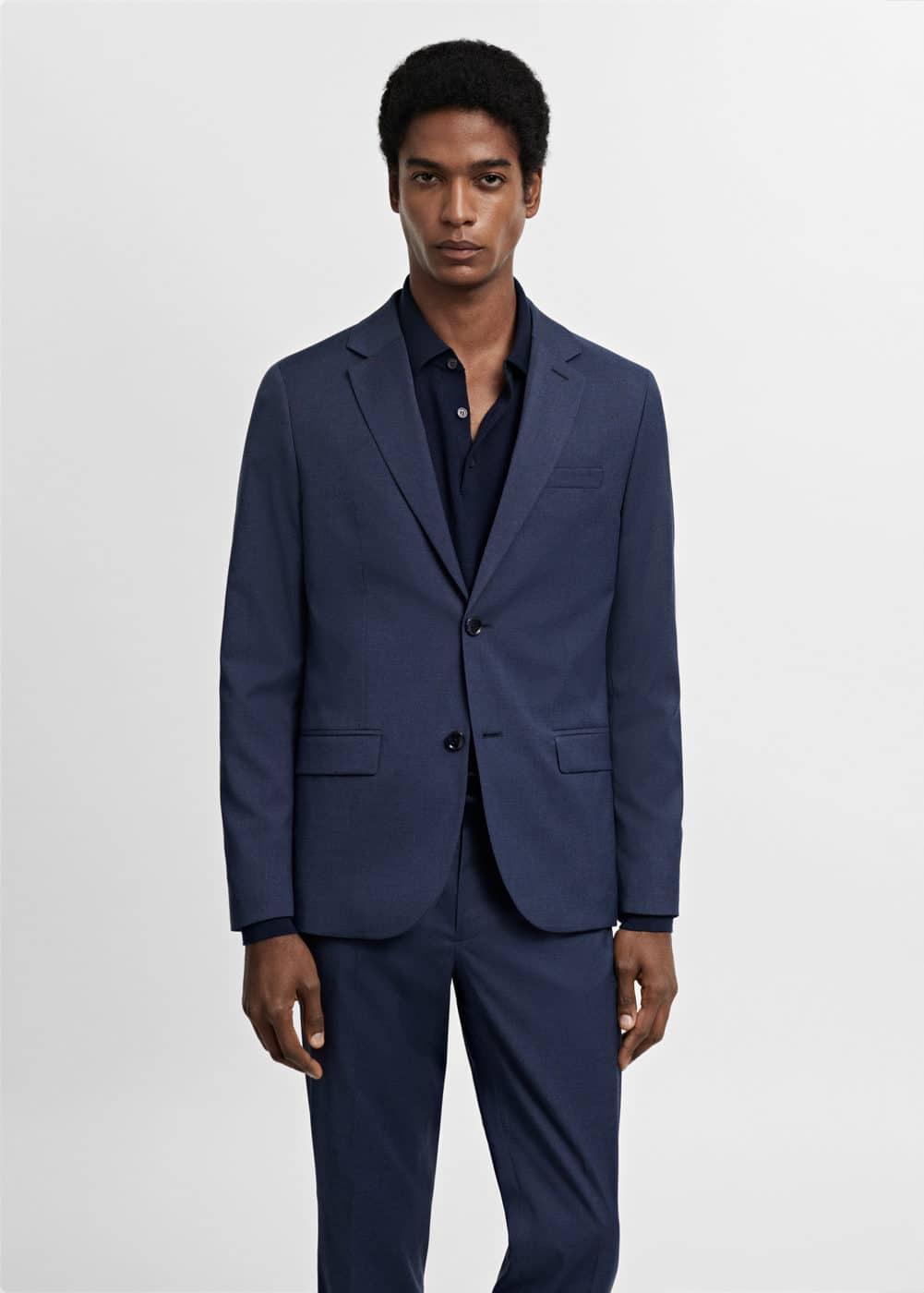 MANGO MAN - Super slim-fit suit blazer in stretch fabric ink blueMen Product Image