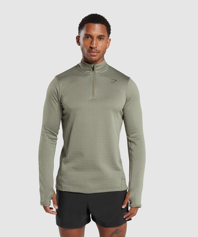 Gymshark Sport 1/4 Zip - Linen Brown Male Product Image