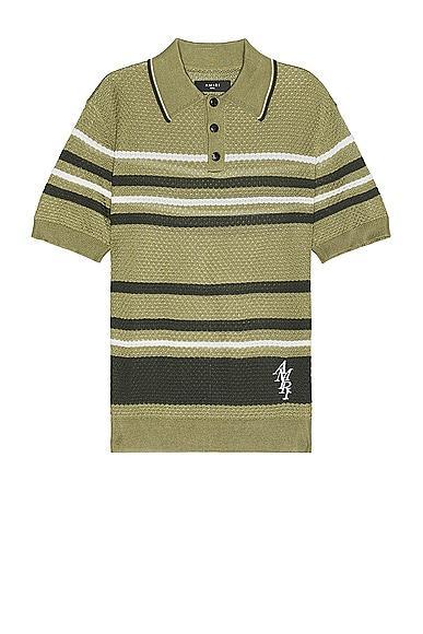 Amiri Striped Polo in Black Product Image