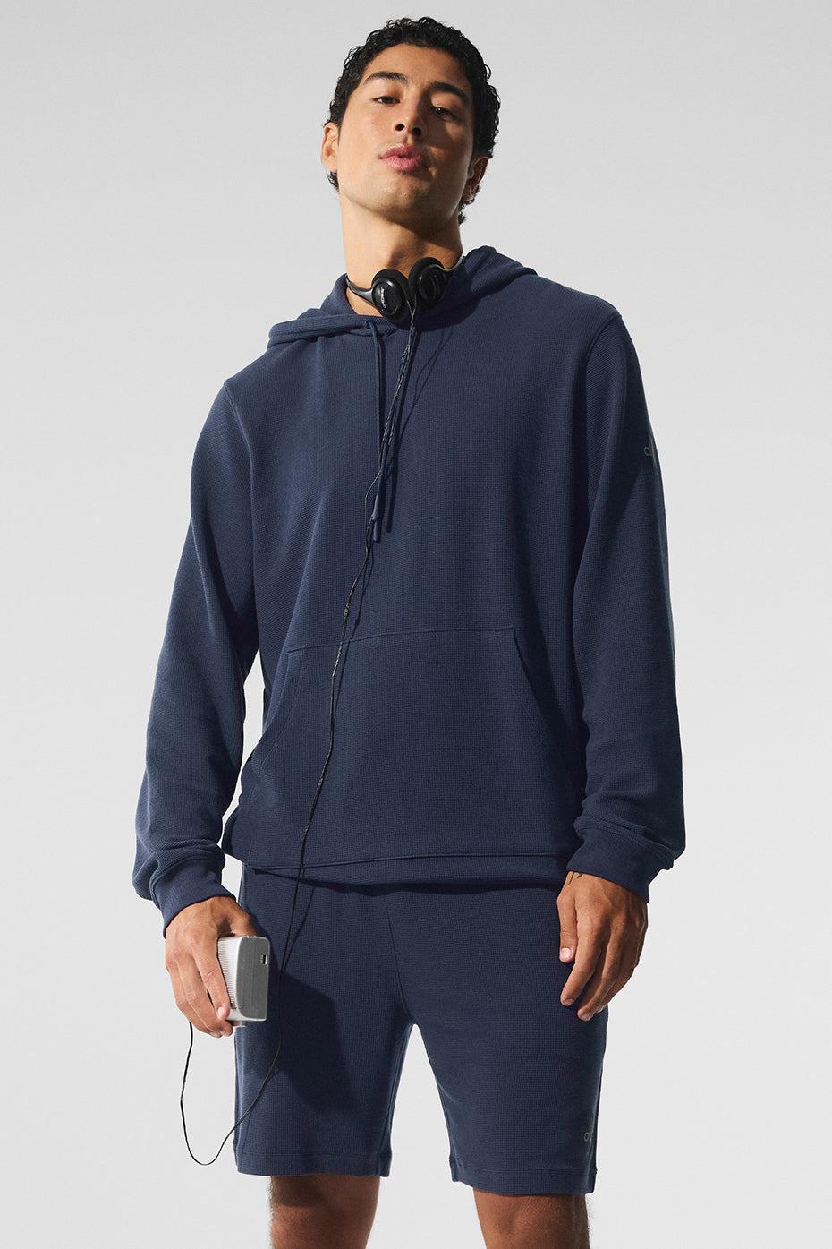 Micro Waffle Fast Break Hoodie - Navy Male Product Image