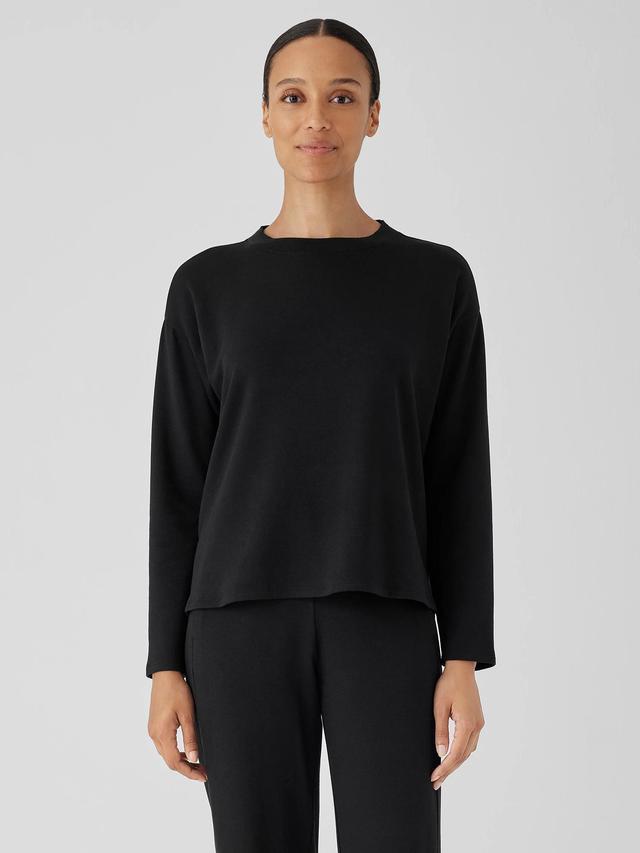 EILEEN FISHER Cozy Brushed Terry Hug Crew Neck Topfemale Product Image