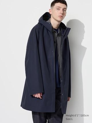 Mens Blocktech Coat with Water-Repellent Navy XL UNIQLO US Product Image