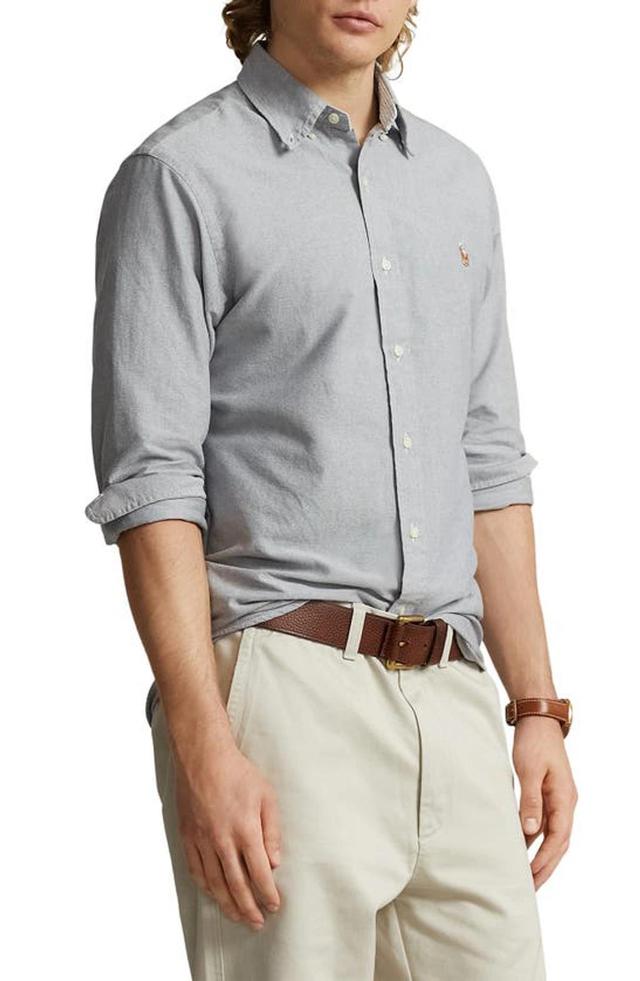 POLO RALPH LAUREN Cotton Oxford Shirt In Slate Product Image