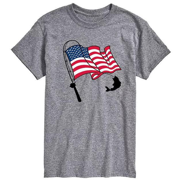 Big & Tall Fishing Rod Flag Pole Graphic Tee, Mens Product Image