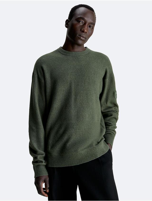 Calvin Klein Mens Acrylic Wool Blend Crewneck Sweater - Green - XS Product Image