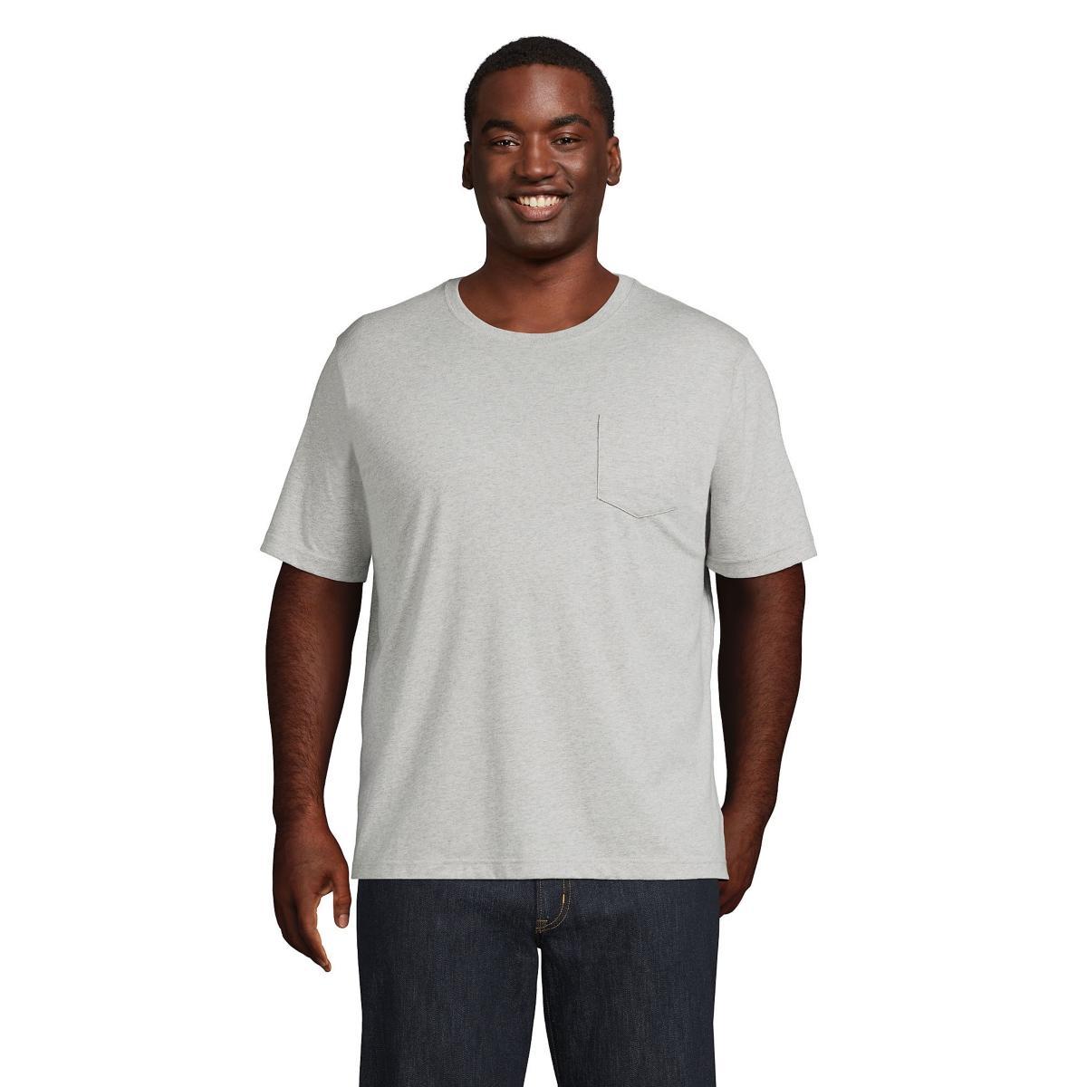 Big & Tall Lands End Super-T Classic-Fit Pocket Tee, Mens Rich Red Product Image