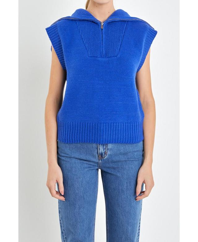 Womens Zip Mock Neck Vest Product Image