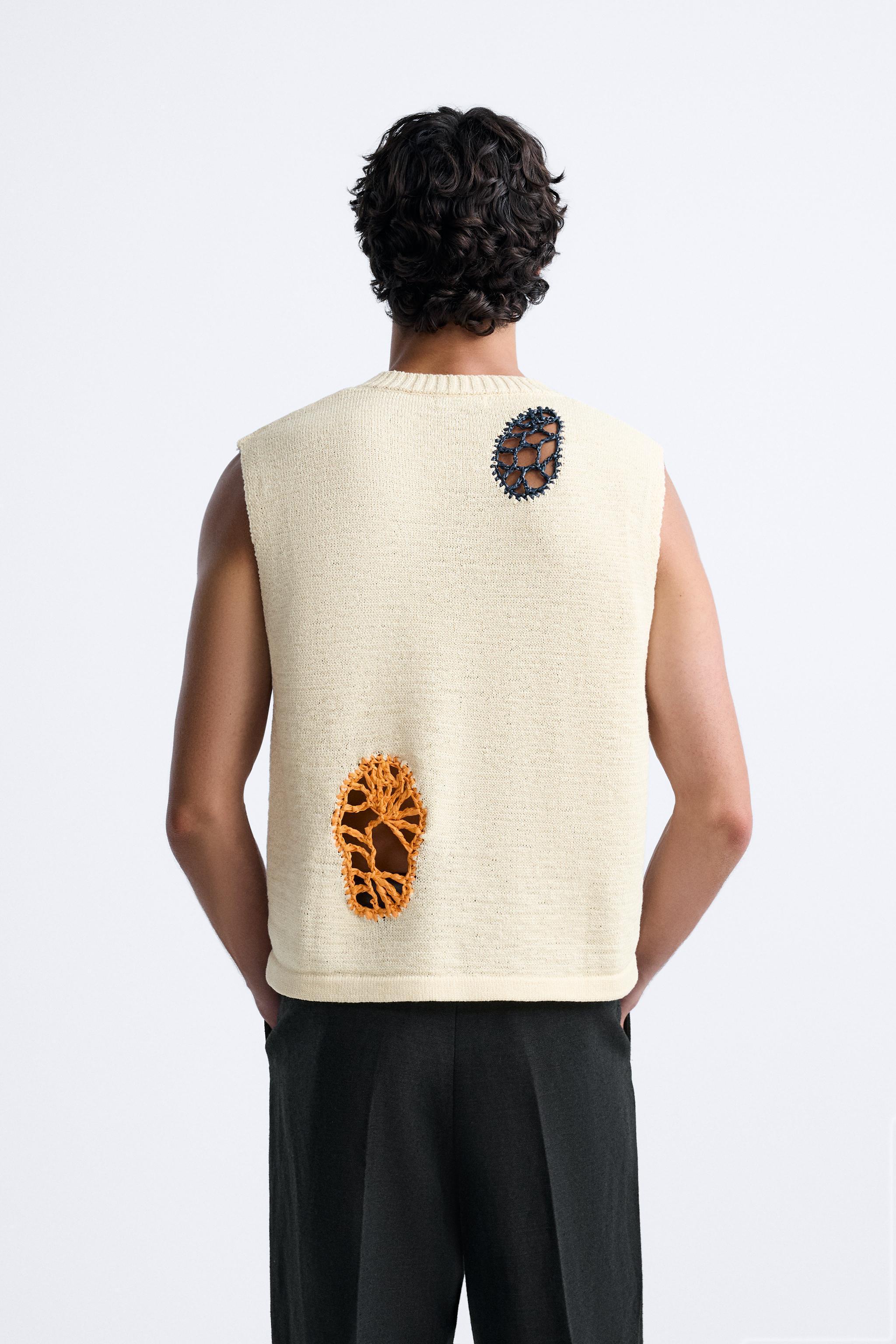 CROCHET JACQUARD VEST Product Image