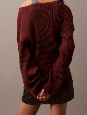 Boucle Relaxed V-Neck Sweater Product Image