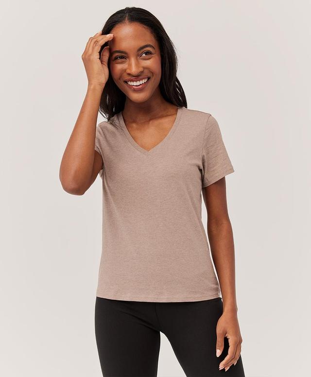 Womens Stucco Heather Softspun V-Neck Tee M Product Image