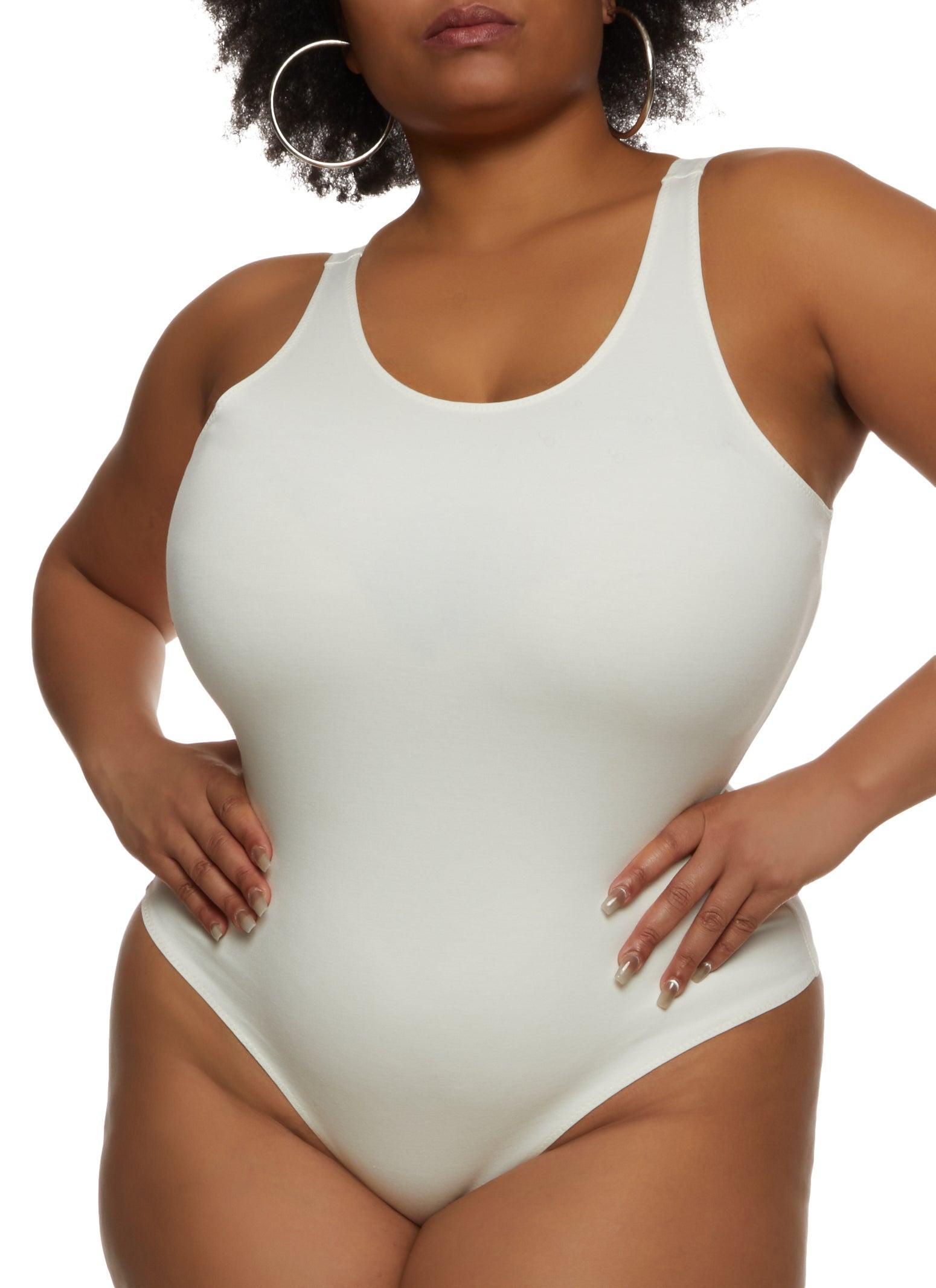 Womens Plus Size Scoop Neck Tank Bodysuit Product Image