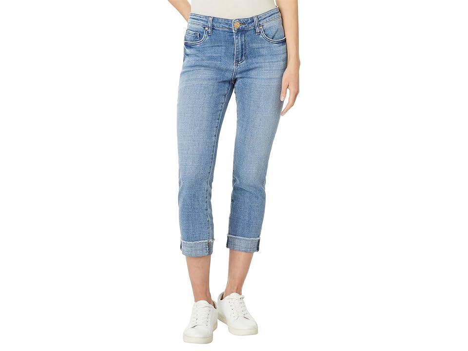 KUT from the Kloth Amy Crop Straight Leg- Roll-Up Fray In Gained (Gained) Women's Jeans Product Image