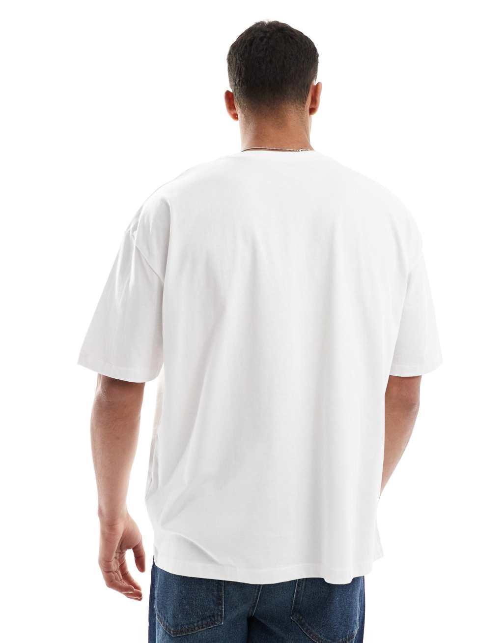 ASOS DESIGN oversized t-shirt in white with front print Product Image