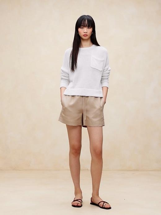 Linen-Cotton Boxy Sweater Product Image