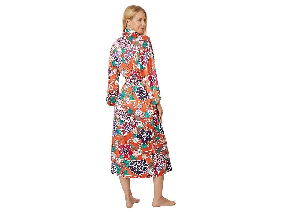 N by Natori Zuri Satin Robe (Terracotta) Women's Robe Product Image