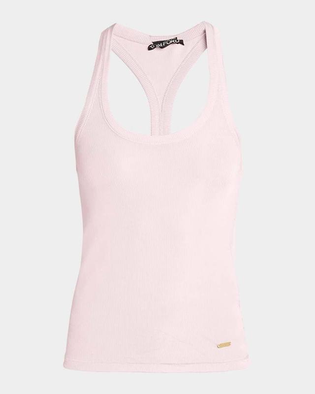 Lustrous Micro Rib Jersey Racerback Tank Top Product Image