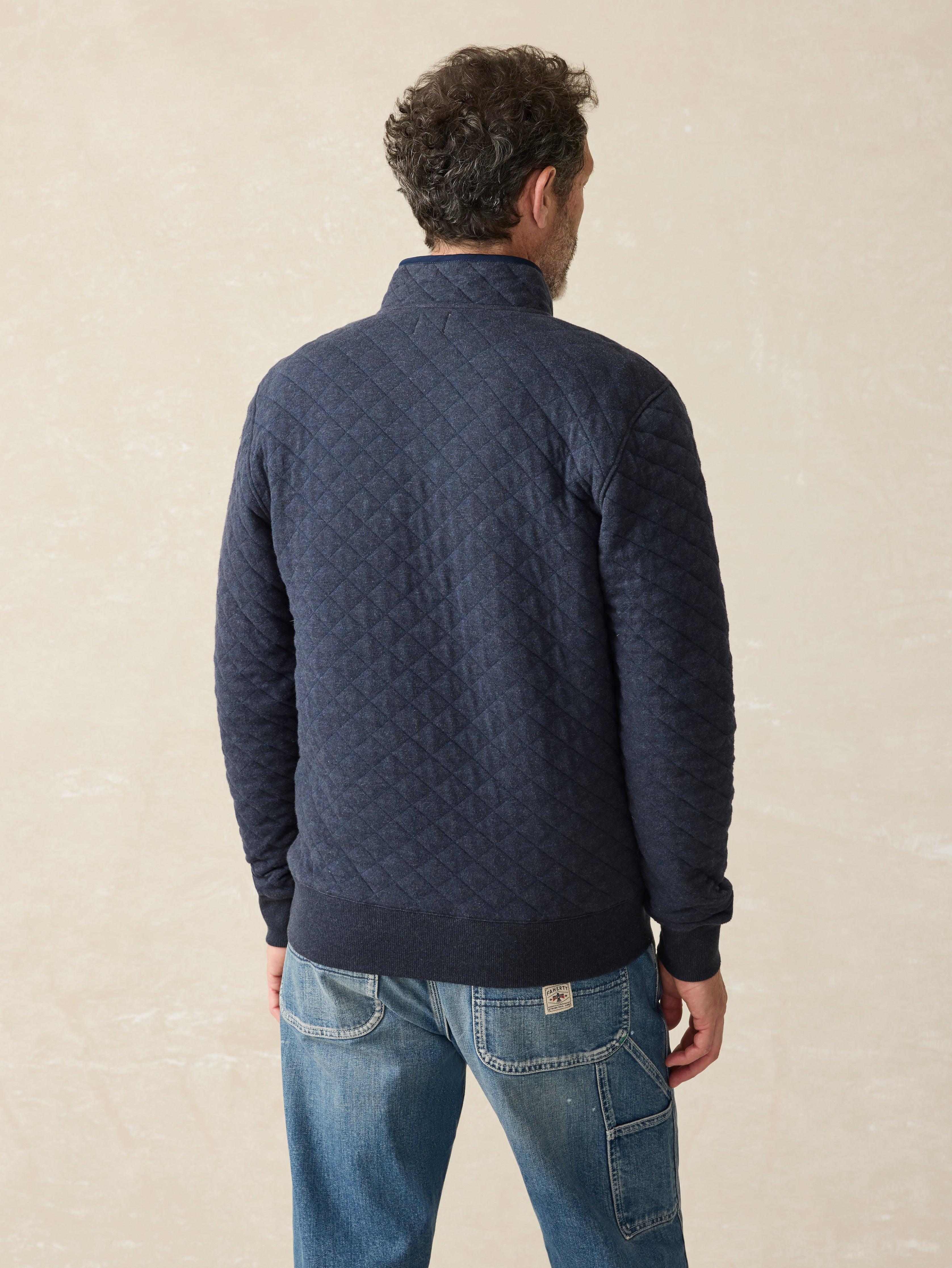 Epic Quilted Fleece Pullover - Navy Melange Male Product Image